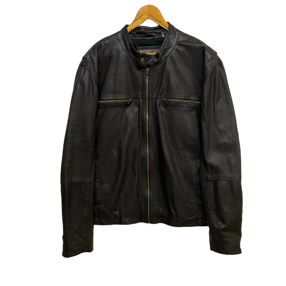 NWT Cole Haan Lamb Skin Leather Moto Jacket Mens XXL